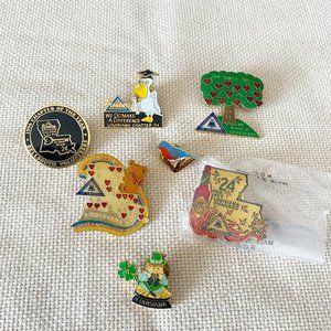 Lot of 7 Vintage Telephone Pioneers of America Louisiana Enamel Pins Surrey